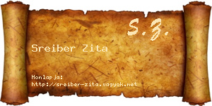 Sreiber Zita névjegykártya